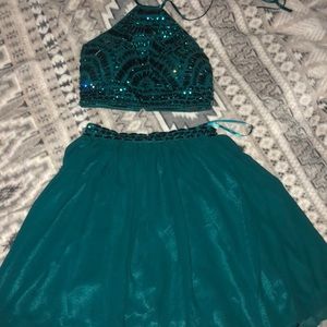 Two peace green/turquoise homecoming dress